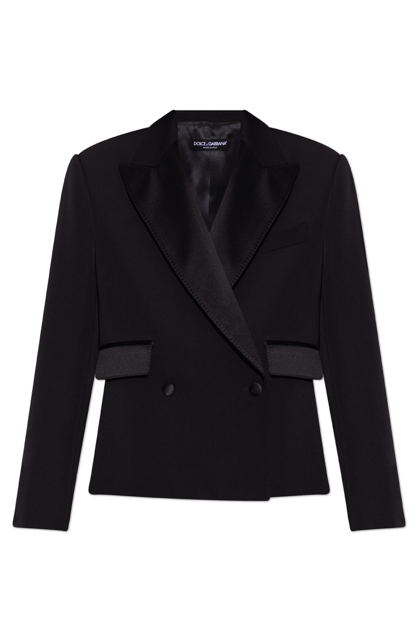 ジャケット Dolce & Gabbana Black Wool Blazer DOLCE & GABBANA Blazer Black 100% Wool Jacket Coat s. IT50